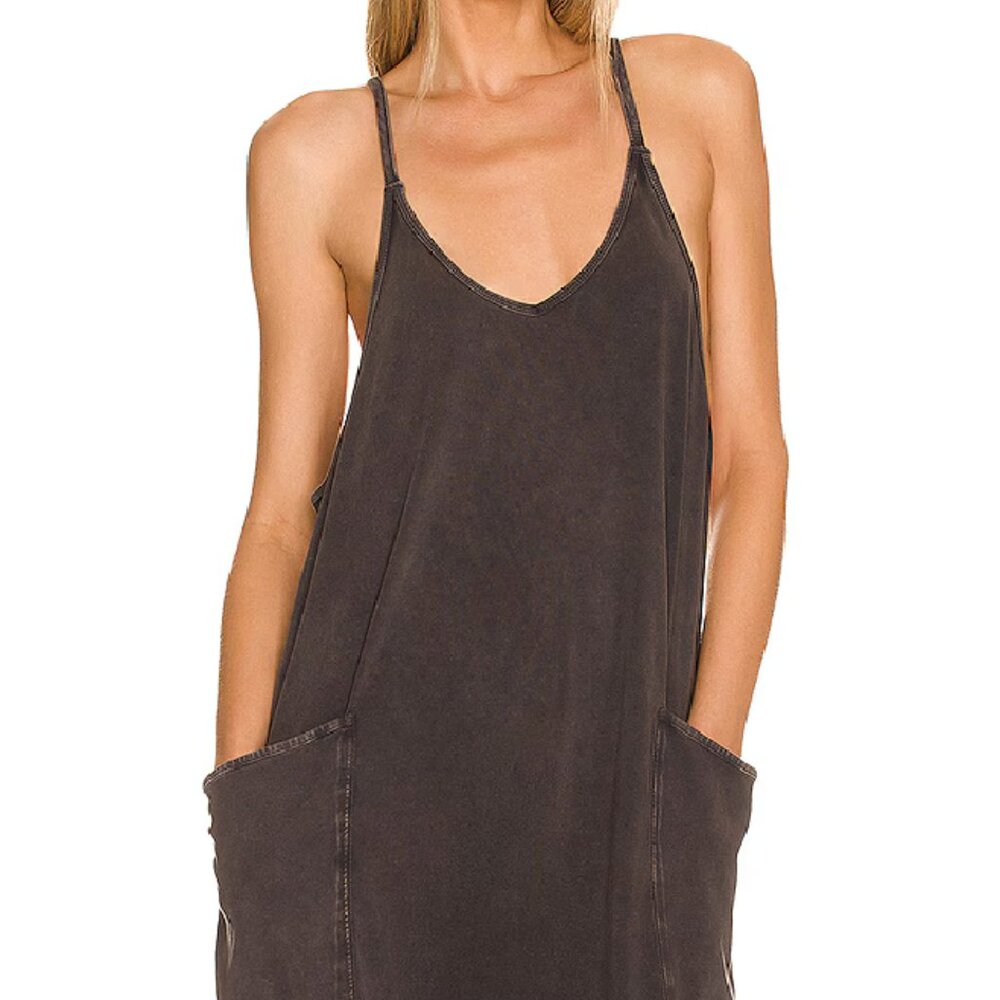 NWOT Free People Hot Shot Romper Washed Black Size XL